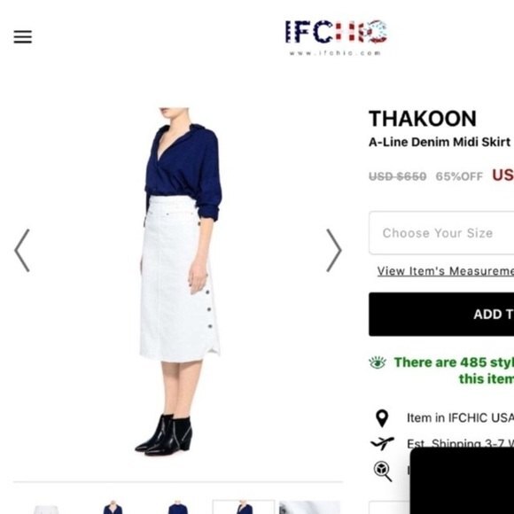 THAKOON High Waisted A-Line Denim Raw Hem  Skirt 0 - Picture 13 of 14